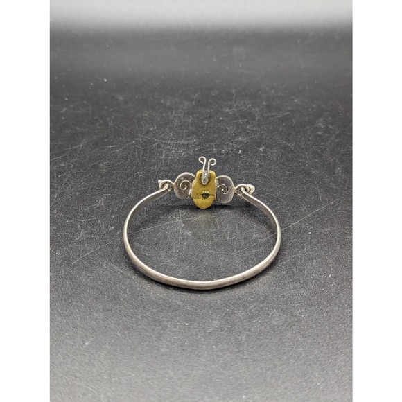 Vintage 925 Sterling Silver Mexico Marked MM-190 Bumble Bee Cuff Bracelet - Picture 2 of 10